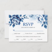 Blaue Chinoiserie, Aquarellwaschung Hochzeit RSVP Karte (Vorderseite)