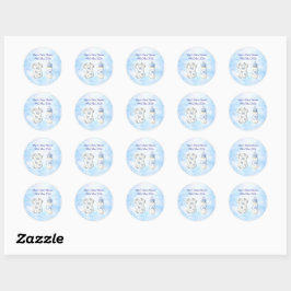 Blaue Chinoiserie-Baby-Shower-Aufkleber (20) Runder Aufkleber