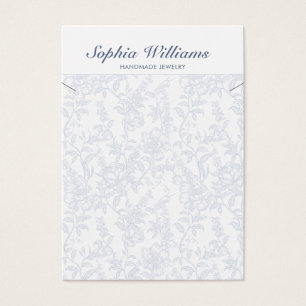 Blaue Chinoiserie-Blumen-Halsketten-Displaykarte