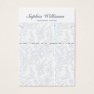 Blaue Chinoiserie-Blumen-Halsketten-Displaykarte