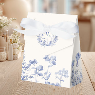 Blaue Chinoiserie-Blumen-Hochzeit Botanisch Geschenkschachtel