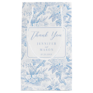 Blaue Chinoiserie Blumen Hochzeit Danke Kleine Geschenktüte
