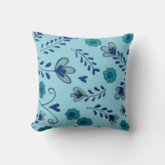 Blaue Chinoiserie-Blumen Kissen