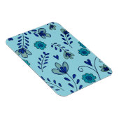 Blaue Chinoiserie-Blumen Magnet (Rechte Seite)