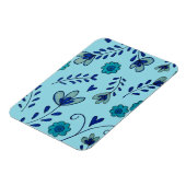 Blaue Chinoiserie-Blumen Magnet (Linke Seite)