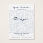 Blaue Chinoiserie-Blumen-Ohrhänger-Displaykarte (Rückseite)
