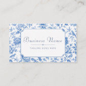 Blaue Chinoiserie Blumengraphik Visitenkarte (Vorderseite)