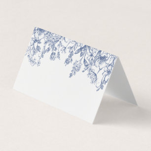 Blaue Chinoiserie Blumenmuster Platzkarte Dekorati