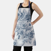 Blaue Chinoiserie Blumenvintage Schürze (InSitu)