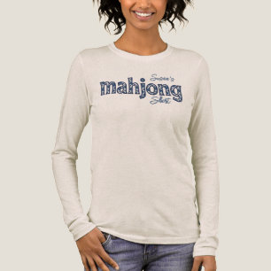 Blaue Chinoiserie Blumige Individuelle Mahjong Tri-Blend Shirt