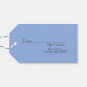 Blaue Chinoiserie-Brautdisplay-Duschverglasung Geschenkanhänger (Rückseite Horizontal)