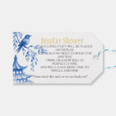 Blaue Chinoiserie-Brautdisplay-Duschverglasung Geschenkanhänger (Vorderseite (Horizontal))