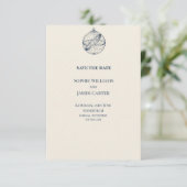 Blaue Chinoiserie-Gartenhochzeit - Save the Date (Stehend Vorderseite)