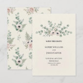 Blaue Chinoiserie-Gartenhochzeit - Save the Date (Vorne/Hinten)