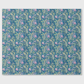 Blaue Chinoiserie Geschenkpapier (Flach)