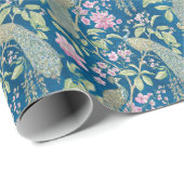 Blaue Chinoiserie Geschenkpapier (Rolleneckpunkt)