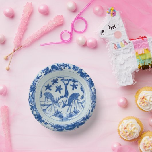 Blaue Chinoiserie Hirsche Imitate China Pappteller (Party)