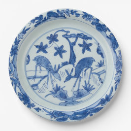 Blaue Chinoiserie Hirsche Imitate China Pappteller