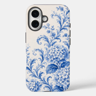 Blaue Chinoiserie-Hortensien-Handyhülle iPhone 16 Hülle