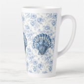 Blaue Chinoiserie-Muschel-Große Keramik-Latte-Mug Milchtasse (Rechts)