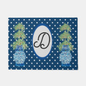 Blaue Chinoiserie Orange Topiary Doormat Fußmatte (Vorderseite)