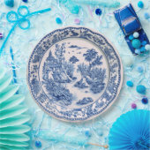 Blaue Chinoiserie Pagoda Pappteller (Party)