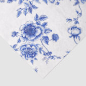 Blaue Chinoiserie Rose Peony Seidenpapier (Ausschnitt)