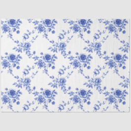 Blaue Chinoiserie Rose Peony Seidenpapier