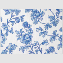 Blaue Chinoiserie Rose Peony Seidenpapier