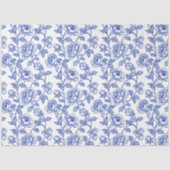 Blaue Chinoiserie Rose Peony Seidenpapier (Vorderseite)