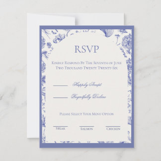 Blaue Chinoiserie-RSVP-Karte RSVP Karte