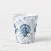 Blaue Chinoiserie-Schale Kleine Keramik-Latte-Tass Milchtasse (Vorderseite)