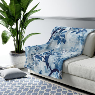 Blaue Chinoiserie Sherpa-Decke als Geschenk für Fr Sherpadecke
