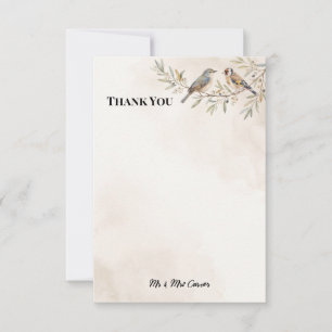 Blaue Chinoiserie-Singvogel-Hochzeit-Dankeskarten Dankeskarte
