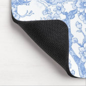 Blaue Chinoiserie-Toile-Drache-Kirschblüte Mousepad (Ecke)