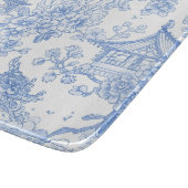 Blaue Chinoiserie-Toile-Drache-Kirschblüte Schneidebrett (Ecke)