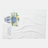 Blaue Chinoiserie Vase mit Hydrangeas Geschirrtuch (Horizontal)