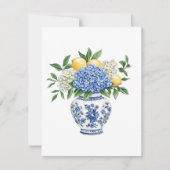 Blaue Chinoiserie Vase mit Hydrangeas Mitteilungskarte (Vorderseite)