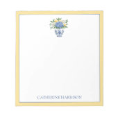 Blaue Chinoiserie Vase mit Hydrangeas Notizblock (Vorderseite)