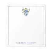 Blaue Chinoiserie Vase mit Hydrangeas Notizblock (Vorderseite)