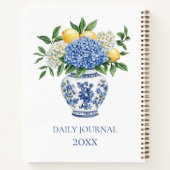 Blaue Chinoiserie Vase mit Hydrangeas Notizblock (Rückseite)