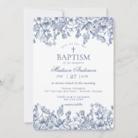Blaue Chinoiserie Vintage Floral Taufe