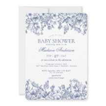 Blaue Chinoiserie Vintage Florale Babyparty