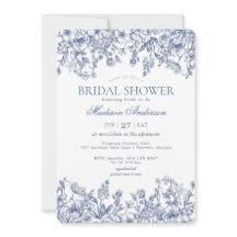 Blaue Chinoiserie Vintage Florale Brautparty