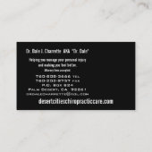 Blaue Chiropraktor-Visitenkarten mit Monogrammen Visitenkarte (Rückseite)