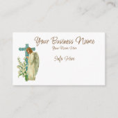 Blaue Christliche Cross Business Card Visitenkarte (Vorderseite)