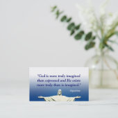 Blaue christliche Geschäfts-Karte Visitenkarte (Stehend Vorderseite)