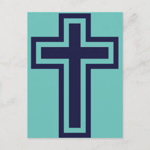 Blaue christliche Kreuze verschiedene Varianten Postkarte