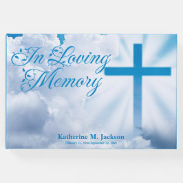 Blaue, Christliche, kreuzförmige Wolken im liebend Gästebuch