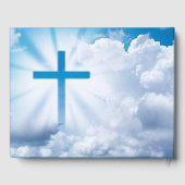 Blaue, Christliche, kreuzförmige Wolken im liebend Gästebuch (Rückseite)